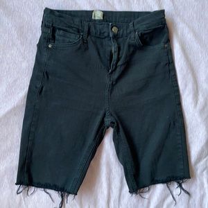 Top Shop Black high rise Dad Jean Shorts ~ Cutoffs